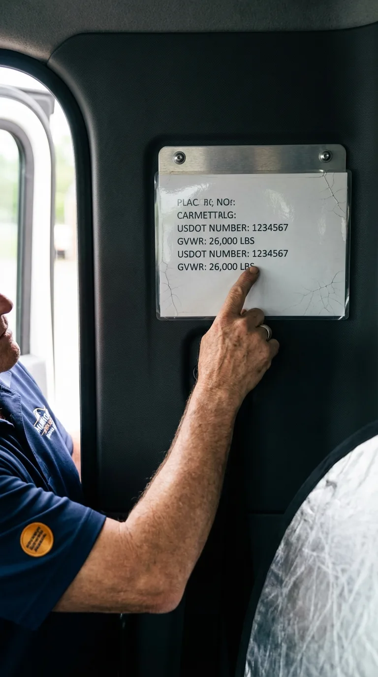 USDOT licensing placard verification in Brownfield